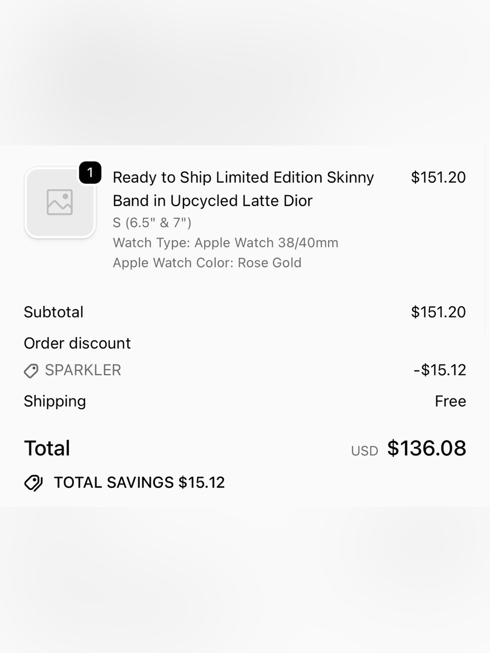 Dior Beige Fabric Apple Watch Band Adapter with Rose-Gold Hardware - Picture 6 of 6